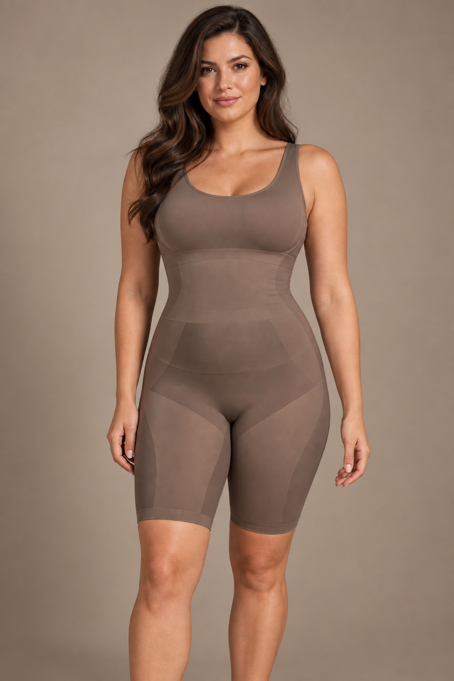 High waist sculpting shorts with tummy and thigh support